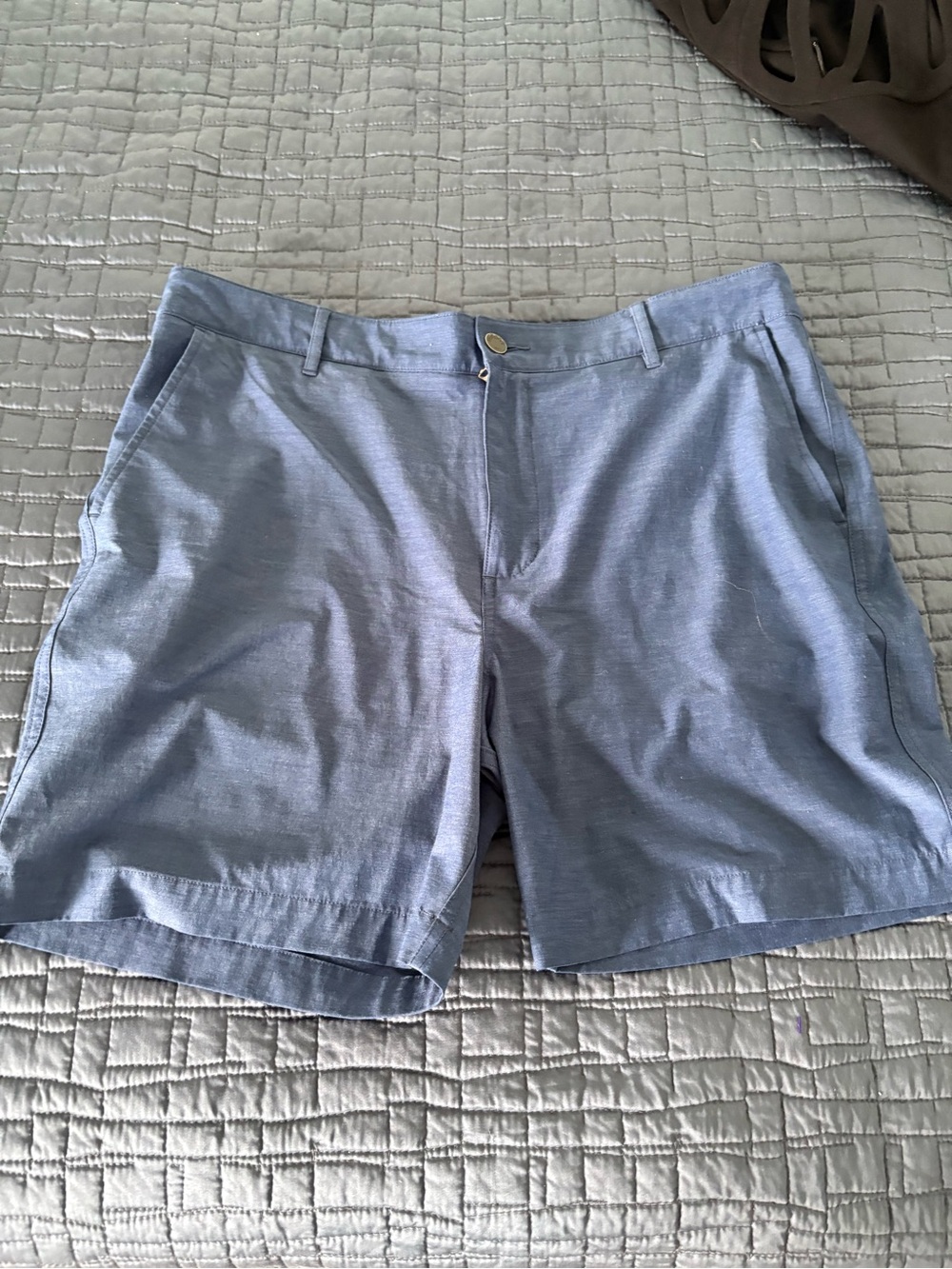 Faherty Light Blue Flat Front Stretch Shorts
